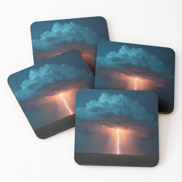 Item preview, Dramatic Lightning Storm | Nature Photography with Glowing Thunderclouds | Thunder & Storm Art designed and sold by MakeMemoryStore.