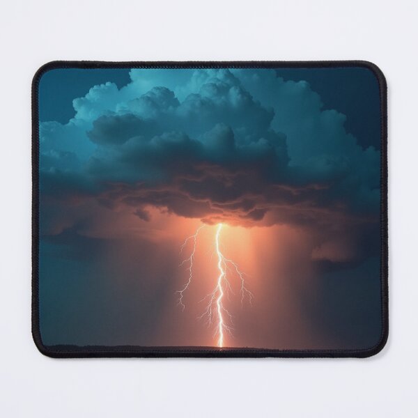 Item preview, Dramatic Lightning Storm | Nature Photography with Glowing Thunderclouds | Thunder & Storm Art designed and sold by MakeMemoryStore.
