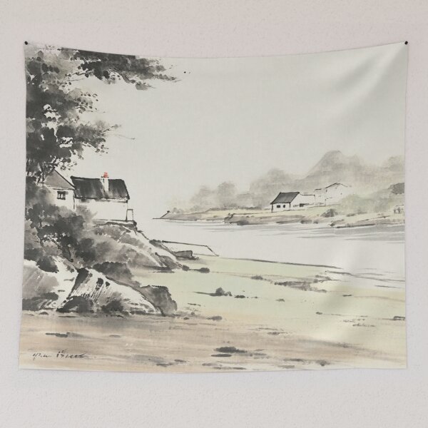 Item preview, Distant Salcombe from East Portlemouth（watercolour + AI） designed and sold by artsmeow.