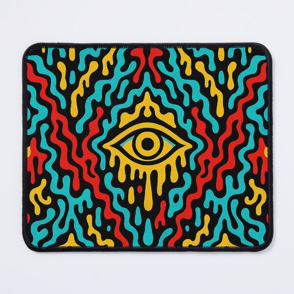 Item preview, Psychedelic Dripping Eyes Pattern in Neon Colors designed and sold by weirdfishes123.