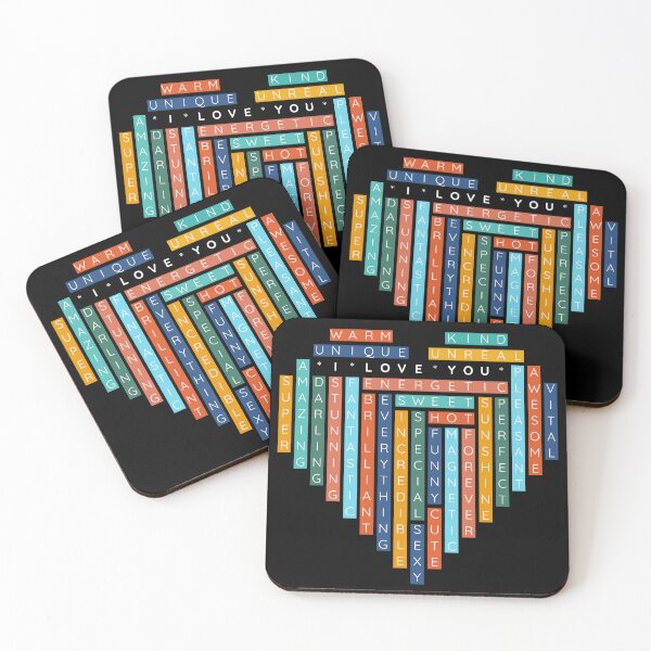 Item preview, I Love You Puzzle Art - Love Word Quest (highlighted) designed and sold by Yuli Club.