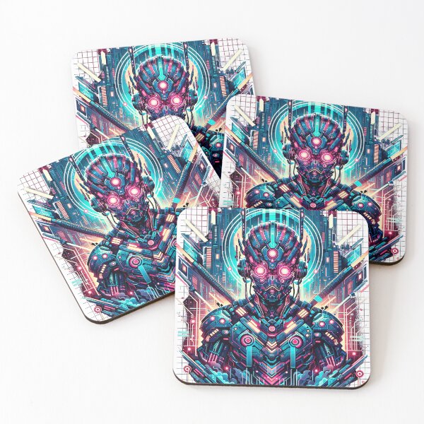 Item preview, Neon Cyber Samurai Futuristic Artwork designed and sold by SholoStudio.