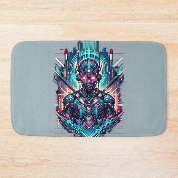 Item preview, Neon Cyber Samurai Futuristic Artwork designed and sold by SholoStudio.