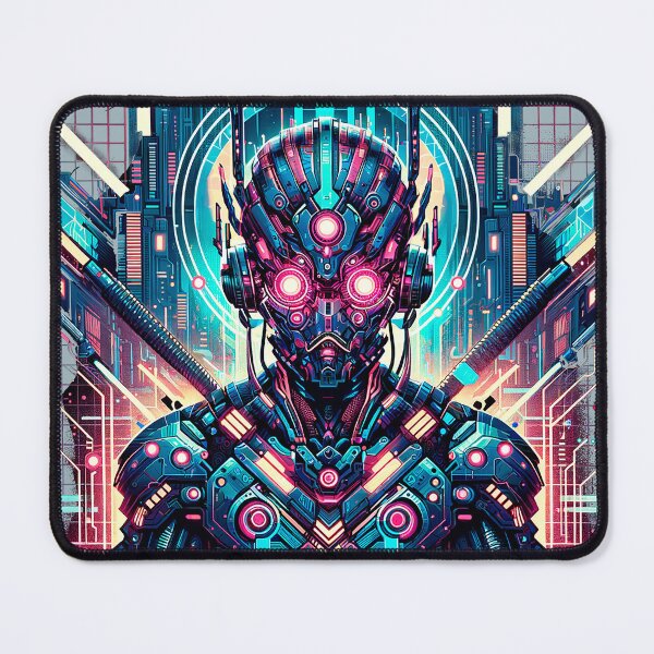 Item preview, Neon Cyber Samurai Futuristic Artwork designed and sold by SholoStudio.