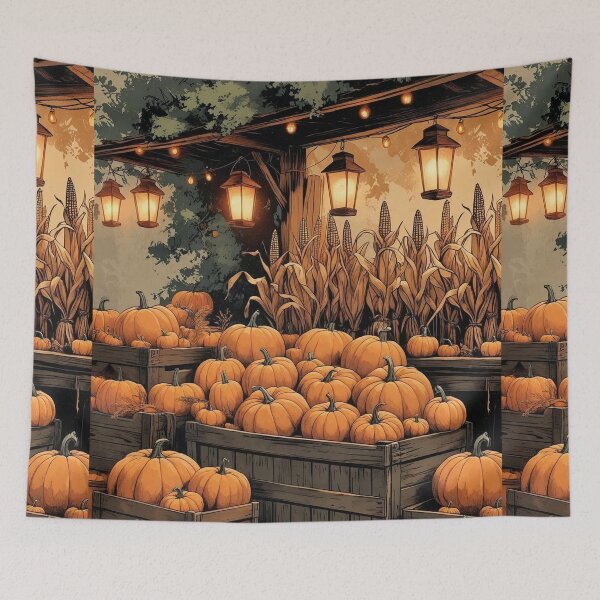 Item preview, Antique Pumpkin Market – Rustic Vintage Cottagecore Halloween designed and sold by Deezyned.