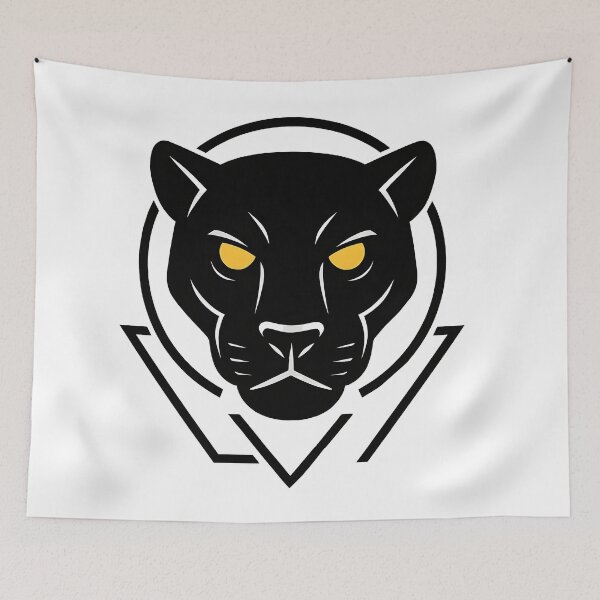Item preview, Minimalist Black Panther with Golden Eyes – Geometric Animal Vector Design for T-Shirts & Gifts designed and sold by JokesterTV777.