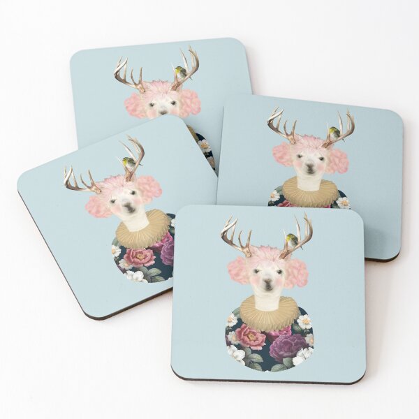 Item preview, Cute victorian alpaca/deer portrait designed and sold by carokes.
