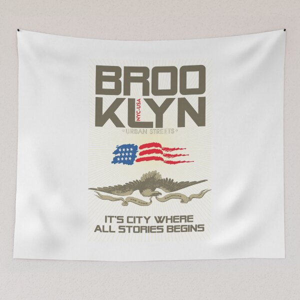 Item preview, Brooklyn NYC Urban Art – Street Style Skyline Print for BKNY Pride & City Lovers designed and sold by DreamFlux.