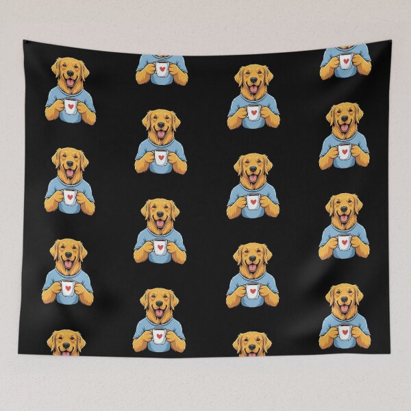 Item preview,  Golden Retriever Boyfriend - Morning Coffee Art Print designed and sold by DMNindustries.