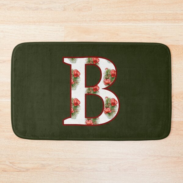 Item preview, Letter B, Decorated Initial, Red Poppies Watercolor Art designed and sold by JoyfulWhimsy.