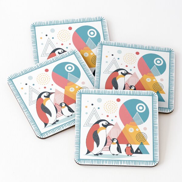 Item preview, Modern Geometric Penguin Family Illustration – Kids Room Collection designed and sold by asliberry.