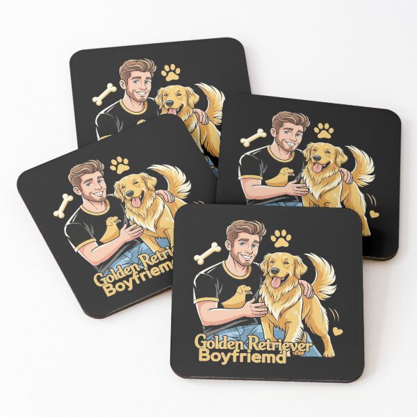 Item preview,  Golden Retriever Boyfriend - A Man and His Dog Art Print designed and sold by DMNindustries.