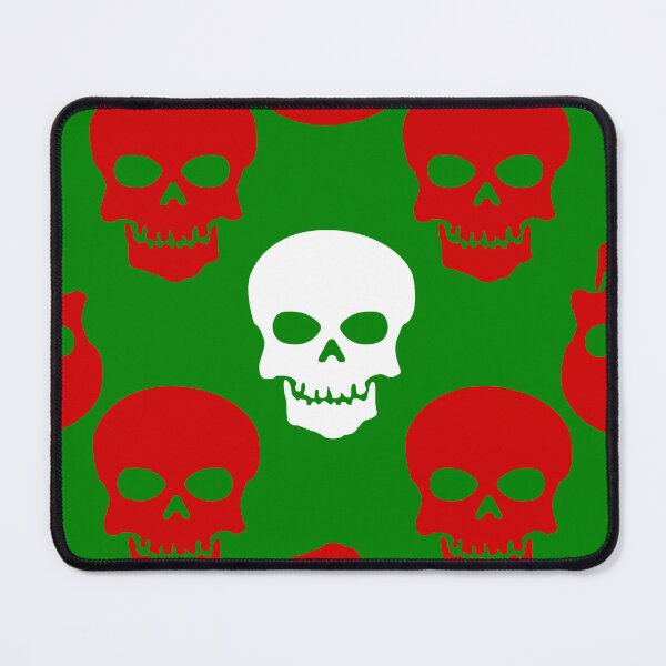 Item preview, ugly christmas skulls red white green designed and sold by Gossip Rag.