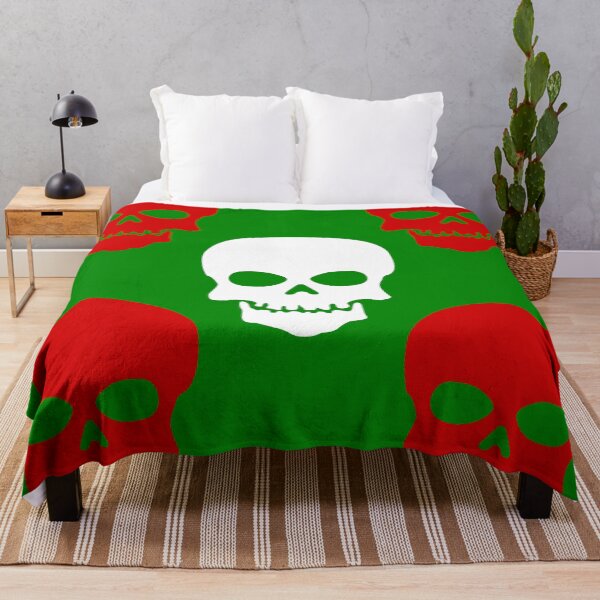 Item preview, ugly christmas skulls red white green designed and sold by Gossip Rag.