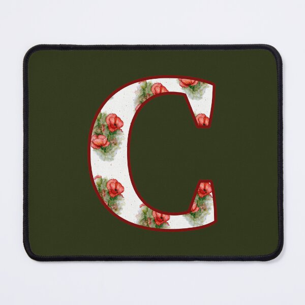 Item preview, Copy of Letter C, Decorated Initial, Red Poppies WatercoloUr Art designed and sold by JoyfulWhimsy.