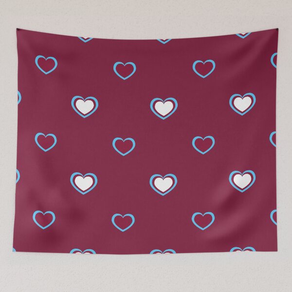 Item preview, Maroon White blue hearts Retro Mod Roundel designed and sold by ModSupporters.