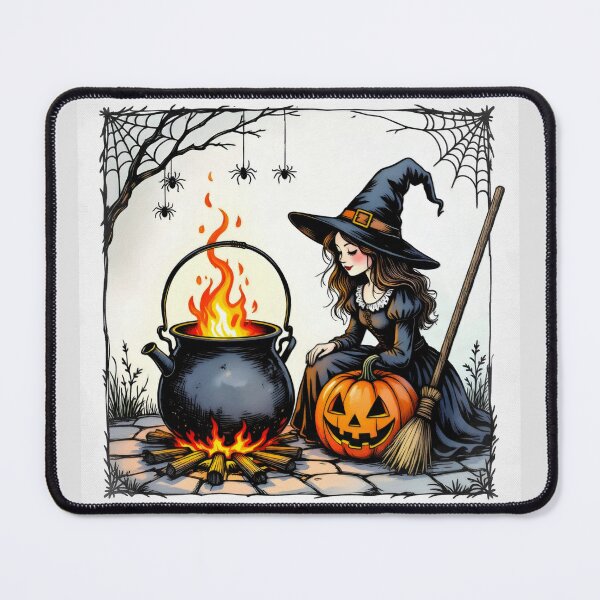 Item preview, Halloween Pumpkin Witch designed and sold by Leslie Montgomery Art.