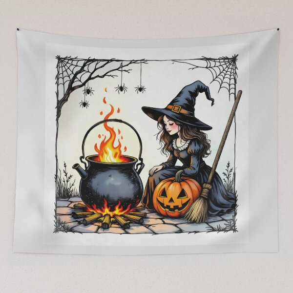 Item preview, Halloween Pumpkin Witch designed and sold by Finding Fortuity.