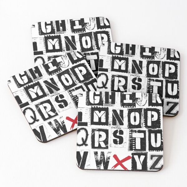 Item preview, Vintage Grunge Alphabet Typography Black White Art Print designed and sold by aubrey-stevens.