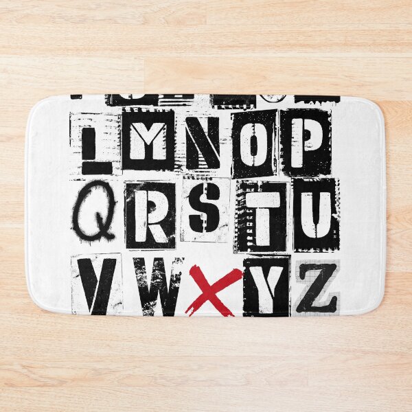 Item preview, Vintage Grunge Alphabet Typography Black White Art Print designed and sold by aubrey-stevens.