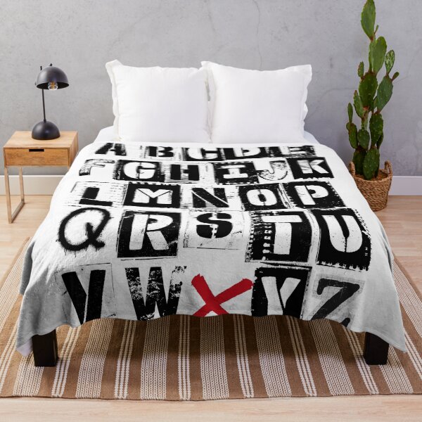 Item preview, Vintage Grunge Alphabet Typography Black White Art Print designed and sold by aubrey-stevens.