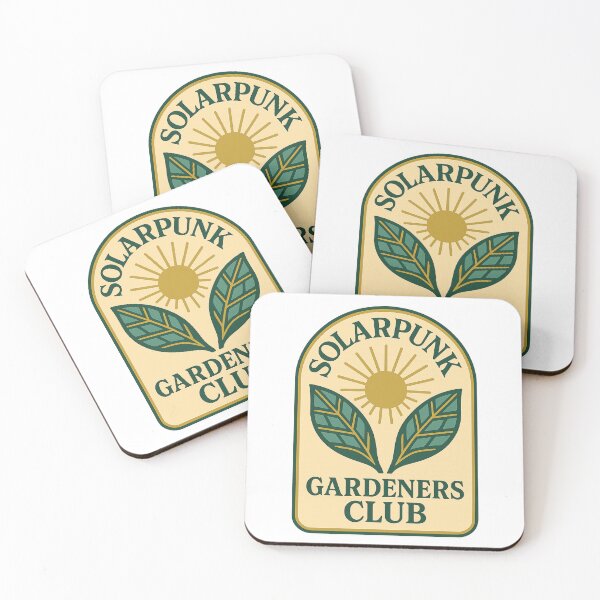 Item preview, Solarpunk Gardeners Club – Retro Eco Badge designed and sold by POD DYNASTY | Original Print On Demand T-Shirt Graphics.