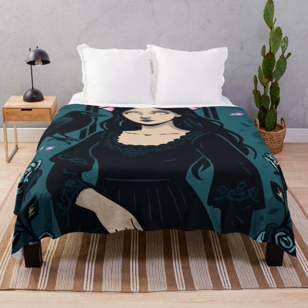 Item preview, Gothic girl with raven in midnight rose garden designed and sold by CheriTanya.