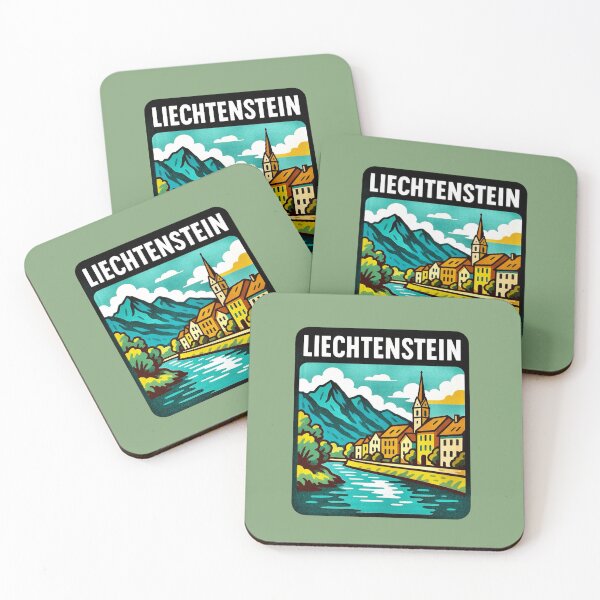 Item preview, Liechtenstein — Town & Rhine River designed and sold by Myra365Art.