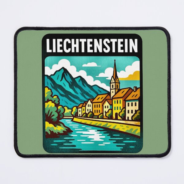 Item preview, Liechtenstein — Town & Rhine River designed and sold by Myra365Art.
