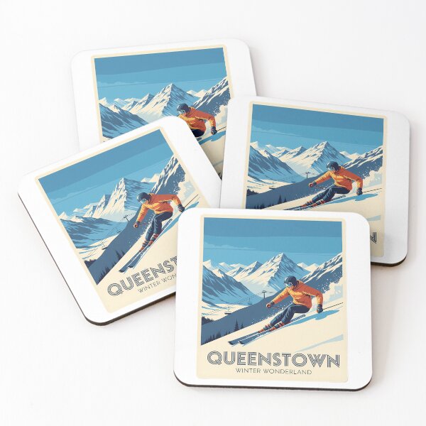 Item preview, Queenstown New Zealand Ski Poster | The Remarkables Vintage Art designed and sold by Digital Dreams Arts.