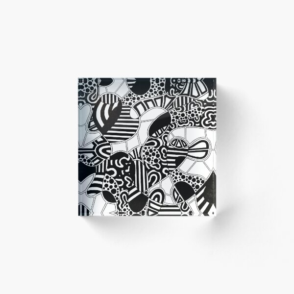 Item preview, Black and White Abstract Geometric Pattern designed and sold by GTeoArt.