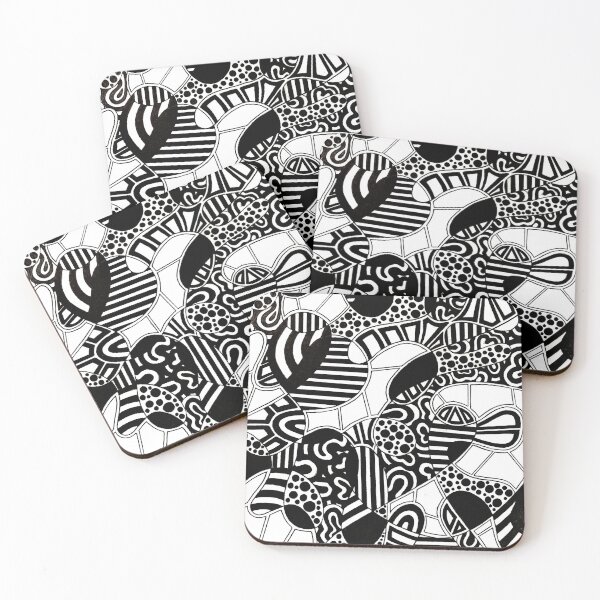 Item preview, Black and White Abstract Geometric Pattern designed and sold by GTeoArt.