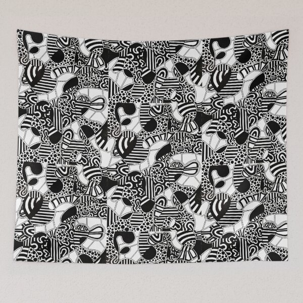 Item preview, Black and White Abstract Geometric Pattern designed and sold by GTeoArt.