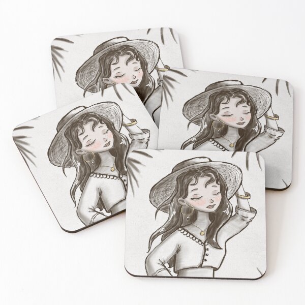 Item preview, Elegant Summer Girl Illustration with Vintage Charm designed and sold by AlenaArtStudio.
