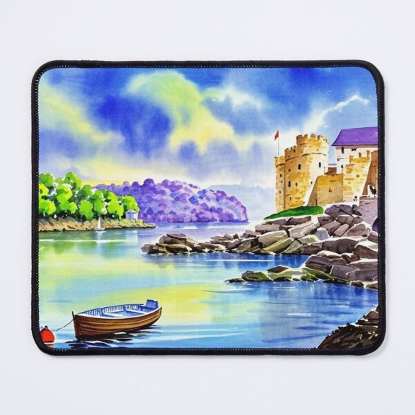 Item preview, Dartmouth castle(Watercolour + AI) designed and sold by artsmeow.