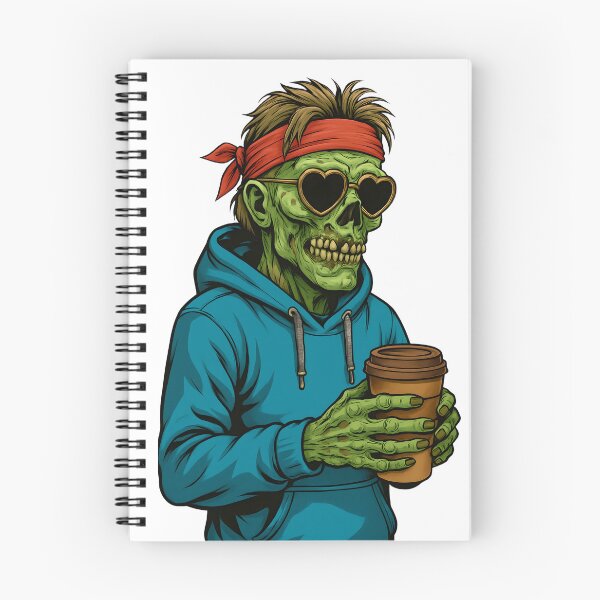 Item preview, Zombie in Heart Shaped Sunglasses Drinking Coffee designed and sold by NightTimeJ.