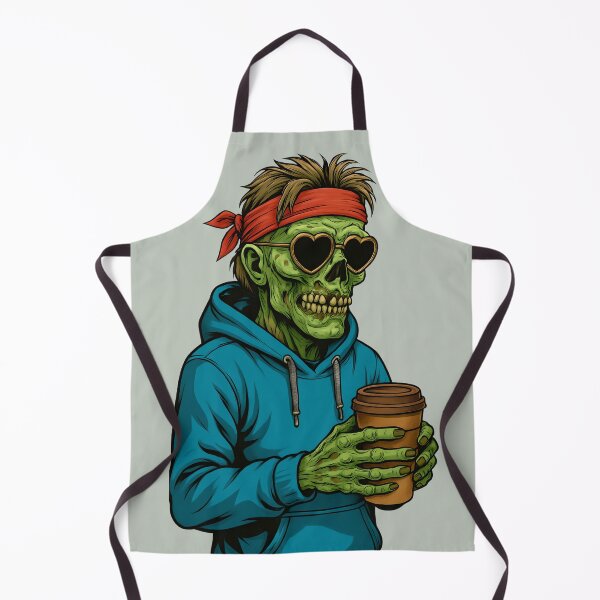 Item preview, Zombie in Heart Shaped Sunglasses Drinking Coffee designed and sold by NightTimeJ.
