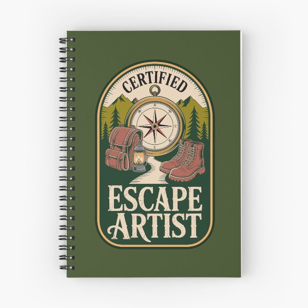 Item preview, CERTIFIED ESCAPE ARTIST - Outdoor hiking & exploration badge designed and sold by Wander X Design.