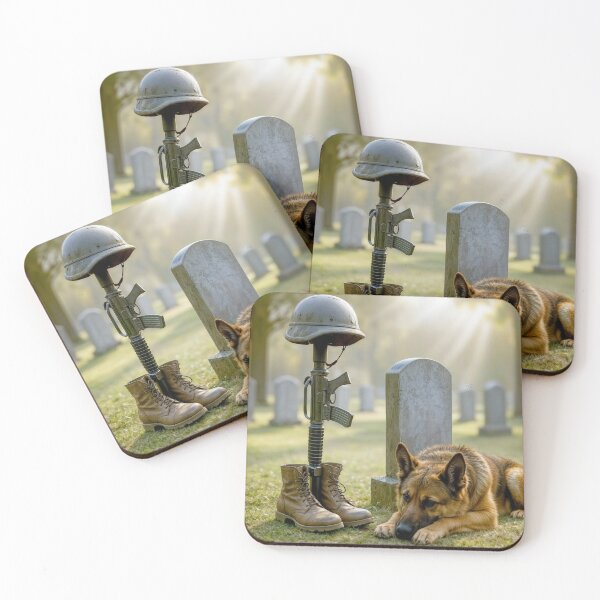 Item preview, German Shepherd Guarding a Soldier's Grave designed and sold by Maria Dryfhout.