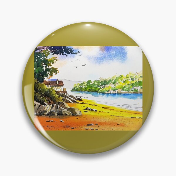 Item preview, Distant Salcombe from East Portlemouth2（Watercolour + AI） designed and sold by artsmeow.