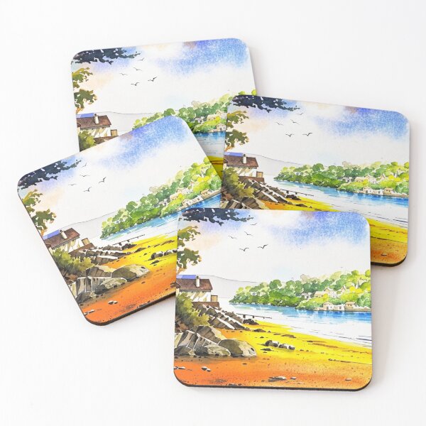 Item preview, Distant Salcombe from East Portlemouth2（Watercolour + AI） designed and sold by artsmeow.