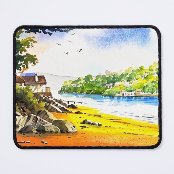 Item preview, Distant Salcombe from East Portlemouth2（Watercolour + AI） designed and sold by artsmeow.