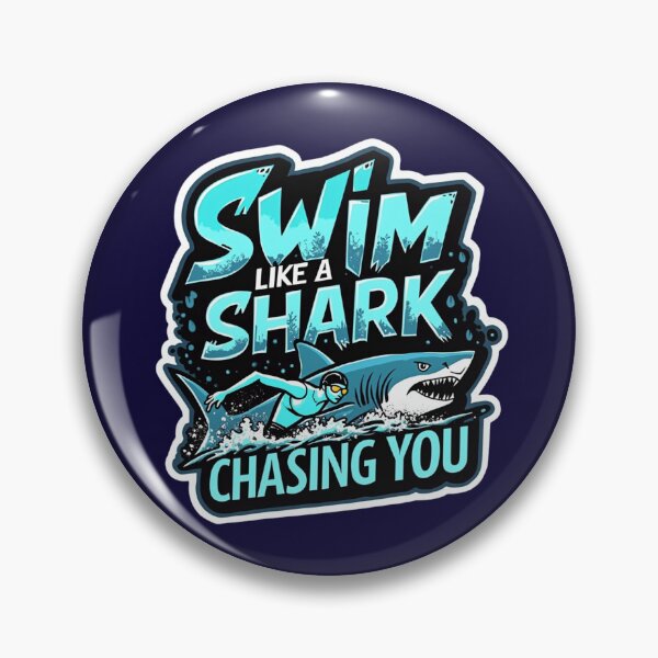 Item preview, Swim Like a Shark Is Chasing You – Funny Triathlon Sticker designed and sold by Triathlongram.
