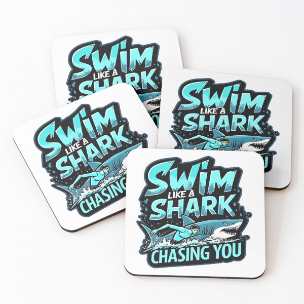 Item preview, Swim Like a Shark Is Chasing You – Funny Triathlon Sticker designed and sold by Triathlongram.