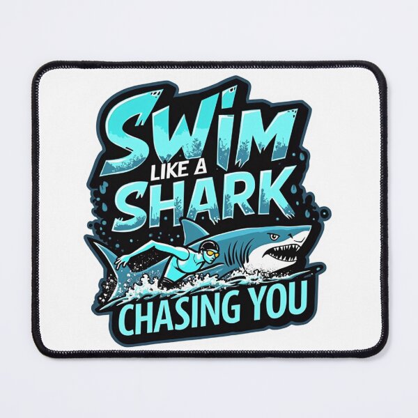 Item preview, Swim Like a Shark Is Chasing You – Funny Triathlon Sticker designed and sold by Triathlongram.
