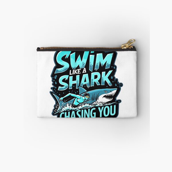 Item preview, Swim Like a Shark Is Chasing You – Funny Triathlon Sticker designed and sold by Triathlongram.
