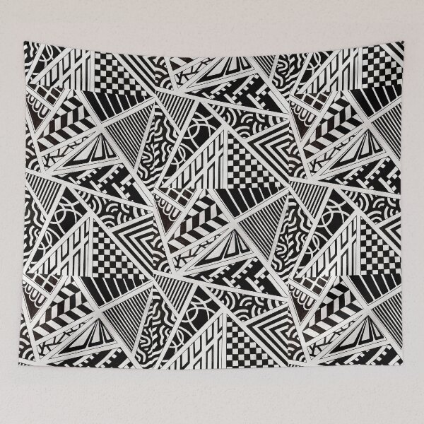 Item preview, Black and White Abstract Geometric Pattern Art designed and sold by GTeoArt.