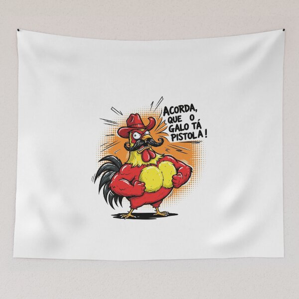 Item preview, Very Angry Rooster – The Awakening Clock of the Backlands | Fun Country Print designed and sold by kzadoxico.