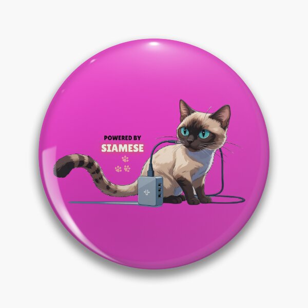 Item preview, Powered by Siamese cute funny cartoon design designed and sold by janicerafael.