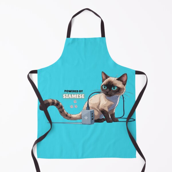 Item preview, Powered by Siamese cute funny cartoon design designed and sold by janicerafael.